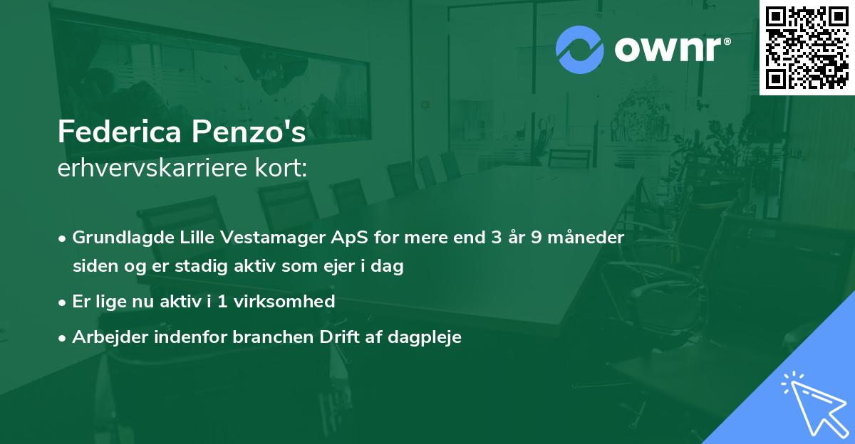 Federica Penzo's erhvervskarriere kort