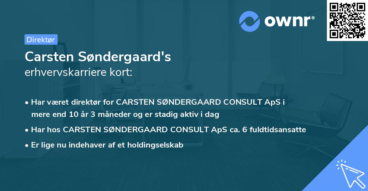 Carsten Søndergaard's erhvervskarriere kort