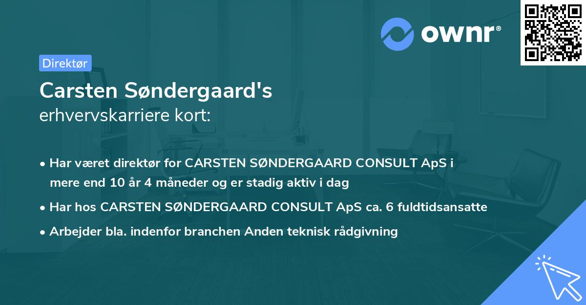 Carsten Søndergaard's erhvervskarriere kort