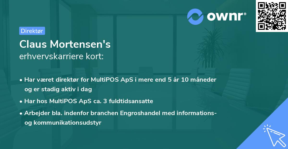 Claus Mortensen's erhvervskarriere kort