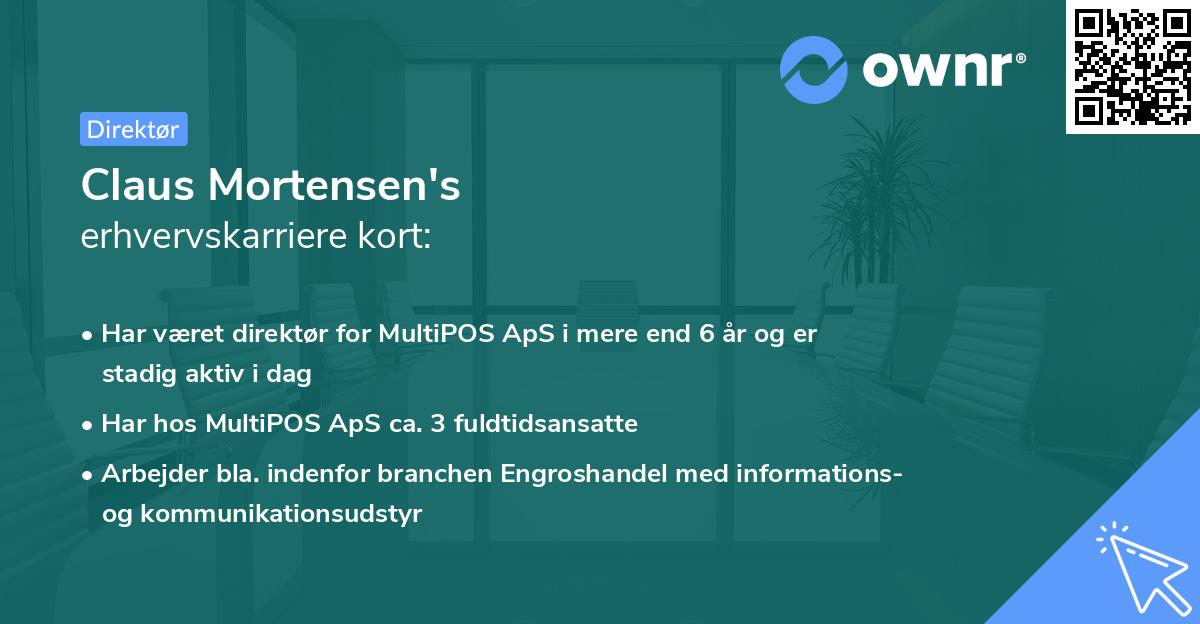 Claus Mortensen's erhvervskarriere kort
