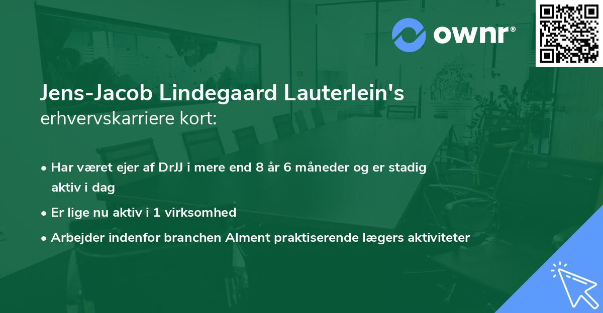 Jens-Jacob Lindegaard Lauterlein's erhvervskarriere kort