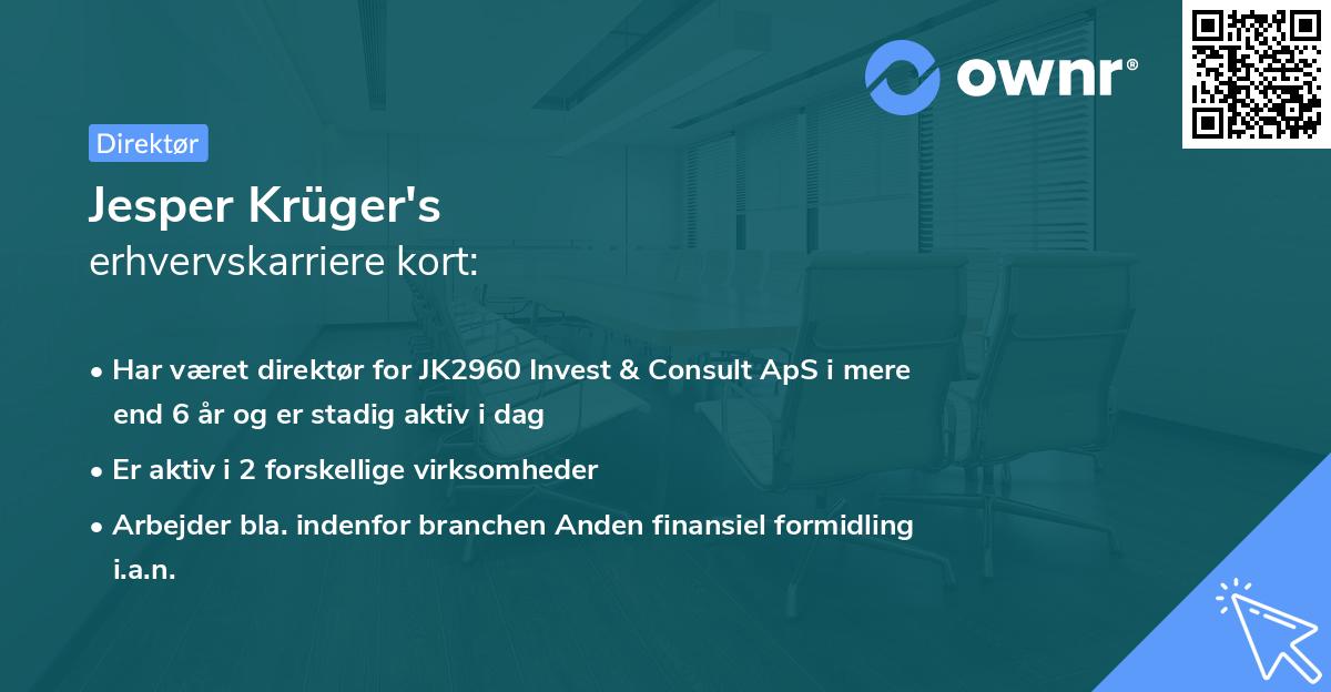 Jesper Krüger's erhvervskarriere kort