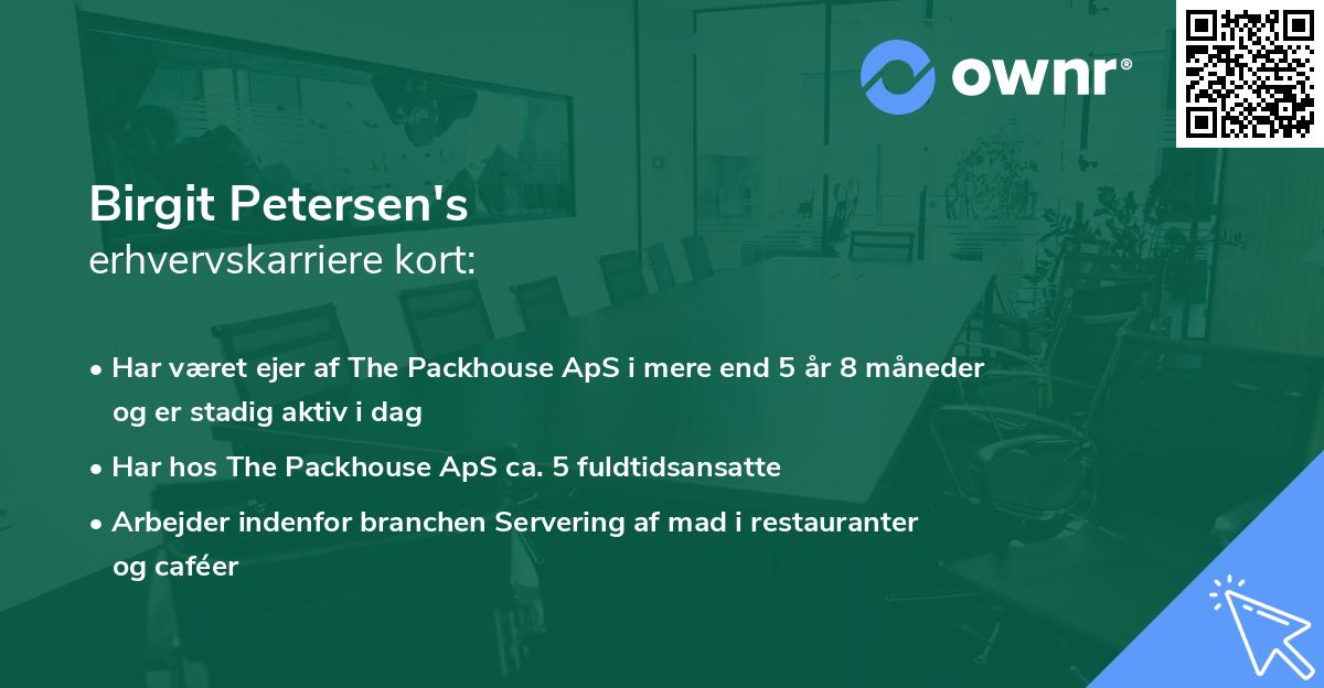 Birgit Petersen's erhvervskarriere kort