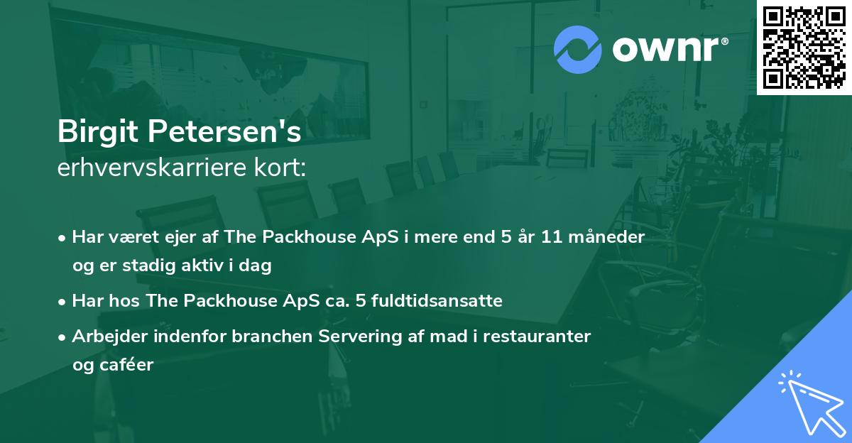 Birgit Petersen's erhvervskarriere kort