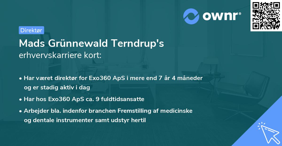 Mads Grünnewald Terndrup's erhvervskarriere kort