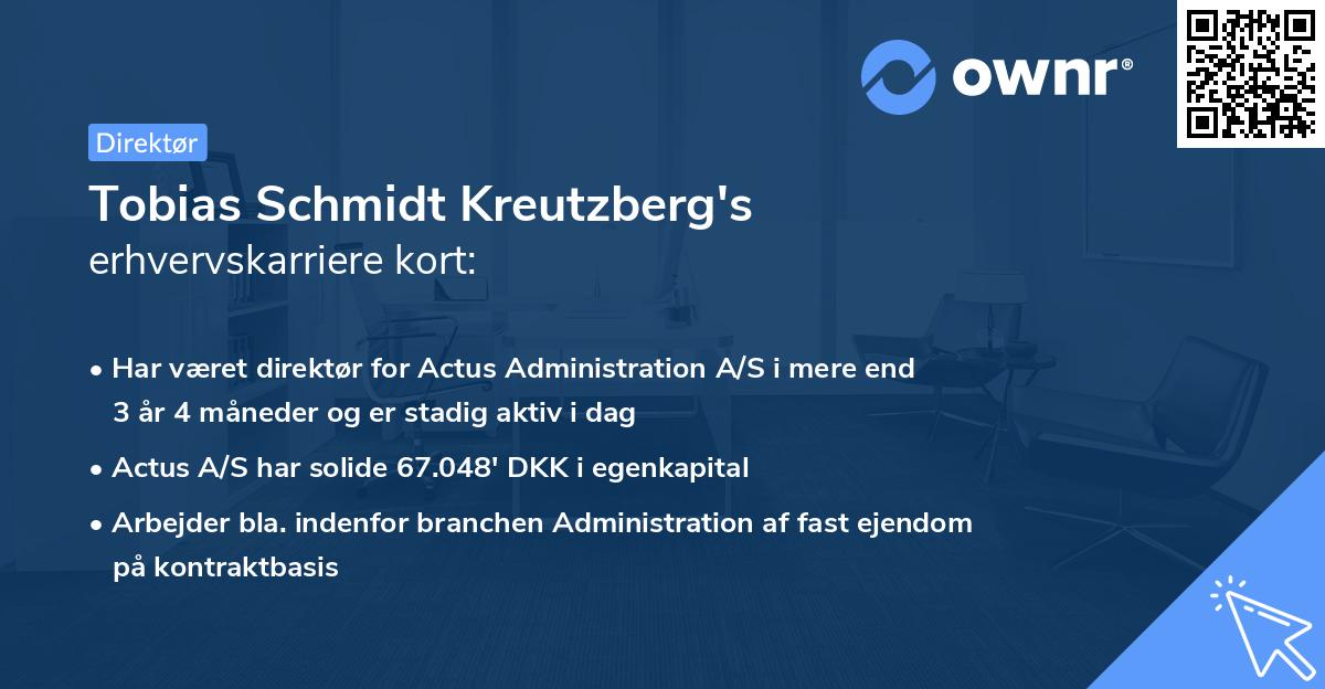 Tobias Schmidt Kreutzberg's erhvervskarriere kort