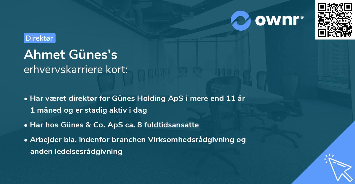 Ahmet Günes's erhvervskarriere kort