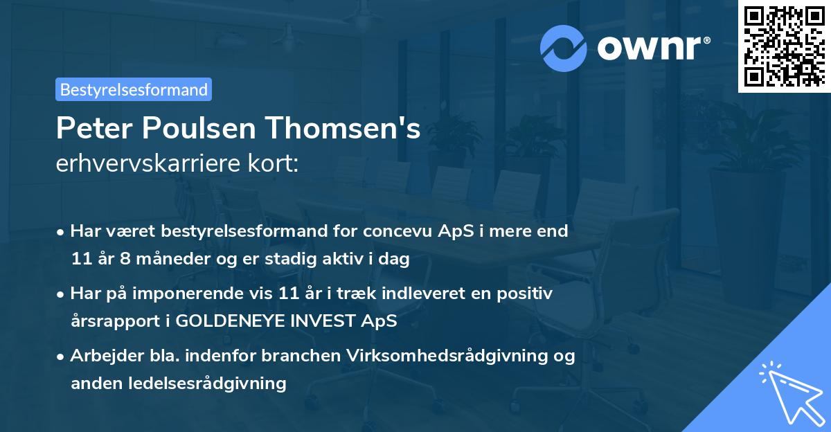 Peter Poulsen Thomsen's erhvervskarriere kort