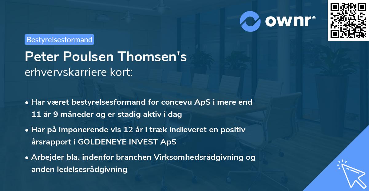 Peter Poulsen Thomsen's erhvervskarriere kort