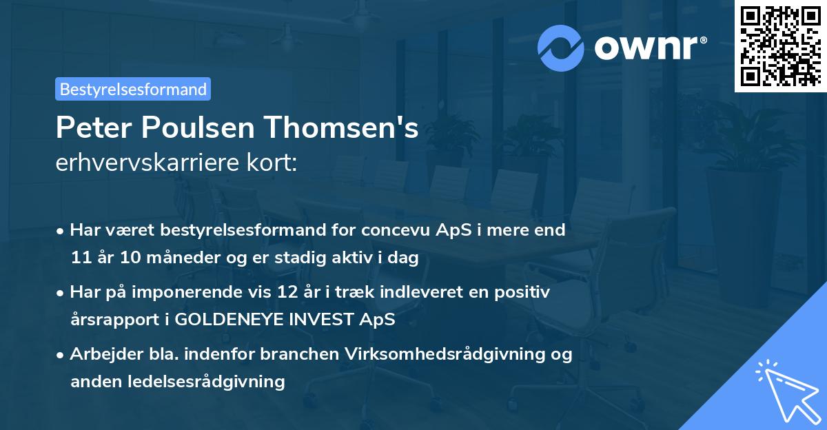Peter Poulsen Thomsen's erhvervskarriere kort