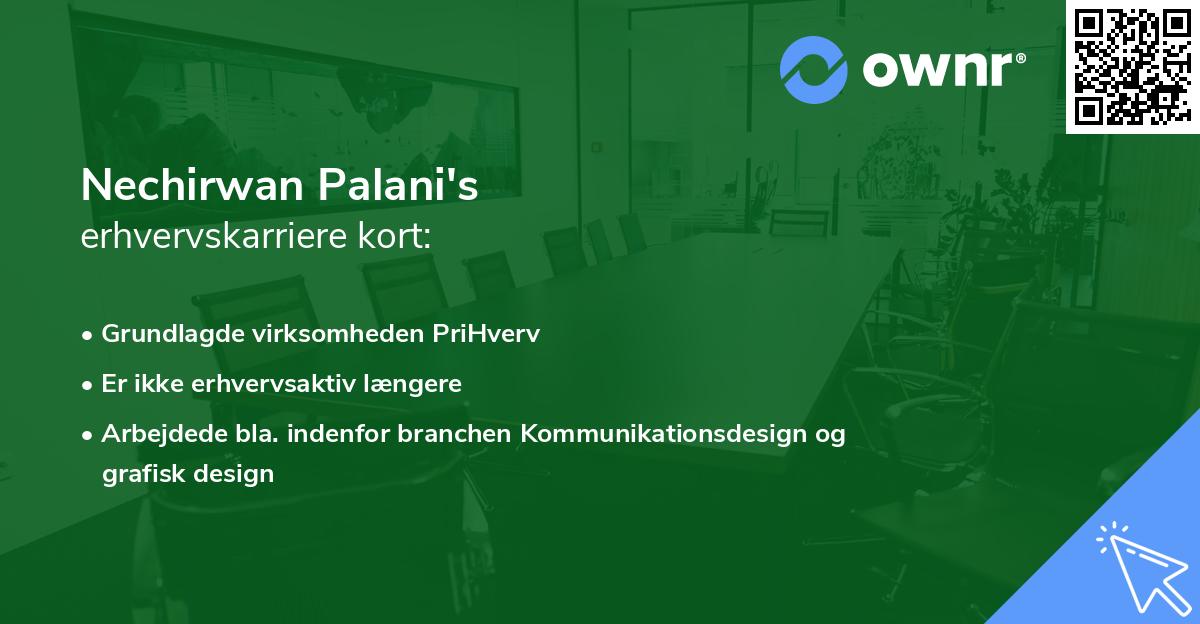 Nechirwan Palani's erhvervskarriere kort