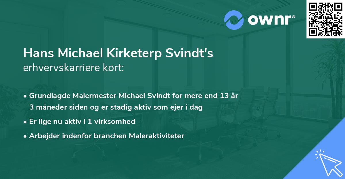 Hans Michael Kirketerp Svindt's erhvervskarriere kort