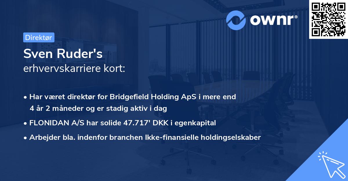 Sven Ruder's erhvervskarriere kort