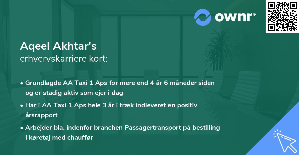 Aqeel Akhtar's erhvervskarriere kort