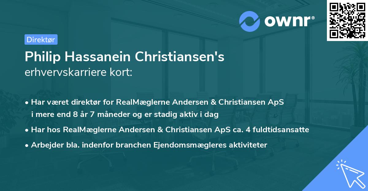Philip Hassanein Christiansen's erhvervskarriere kort