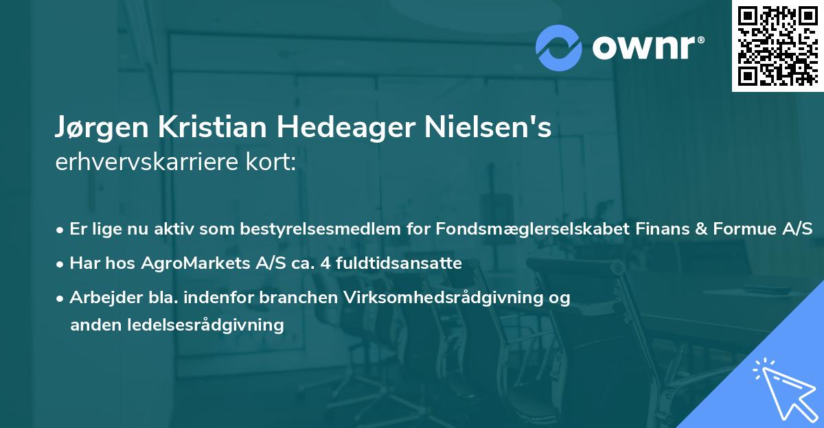 Jørgen Kristian Hedeager Nielsen's erhvervskarriere kort