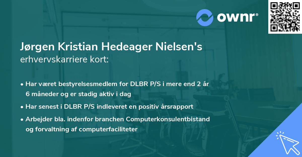 Jørgen Kristian Hedeager Nielsen's erhvervskarriere kort