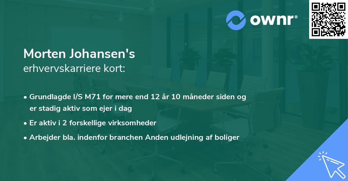 Morten Johansen's erhvervskarriere kort