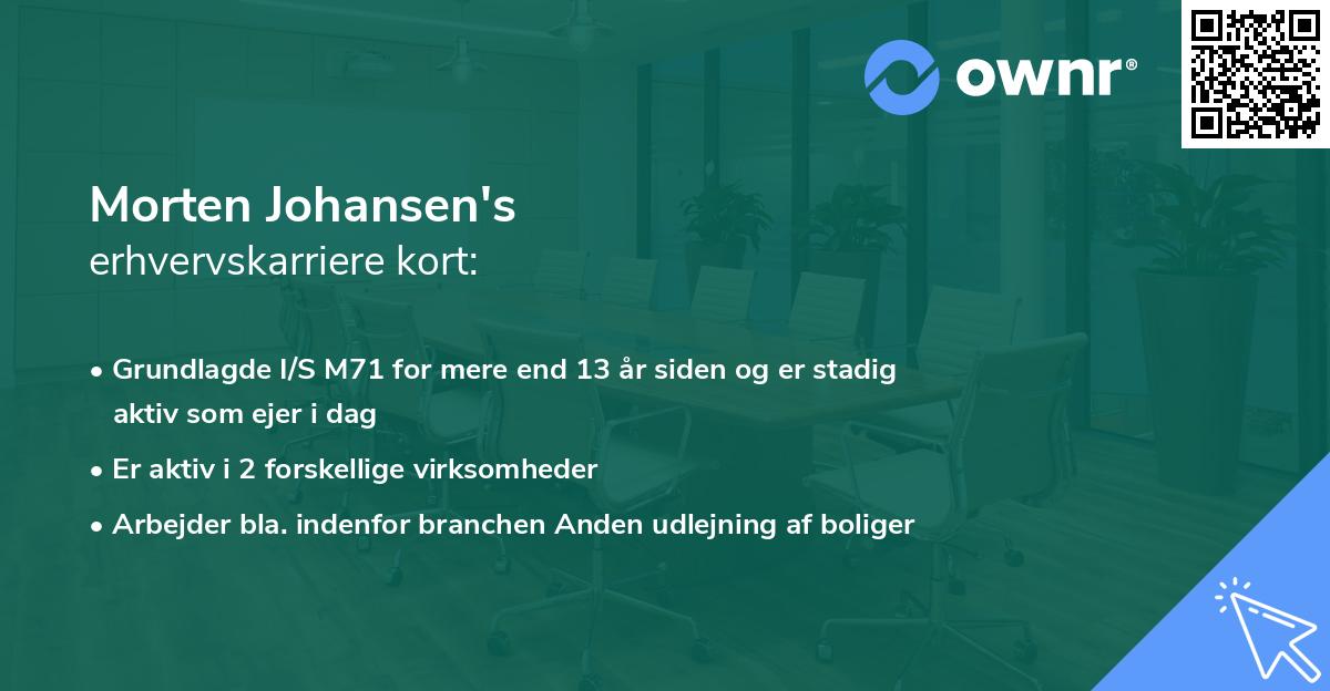 Morten Johansen's erhvervskarriere kort