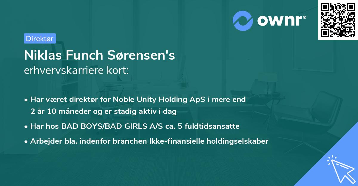 Niklas Funch Sørensen's erhvervskarriere kort