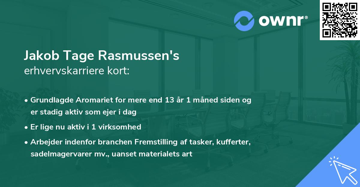 Jakob Tage Rasmussen's erhvervskarriere kort