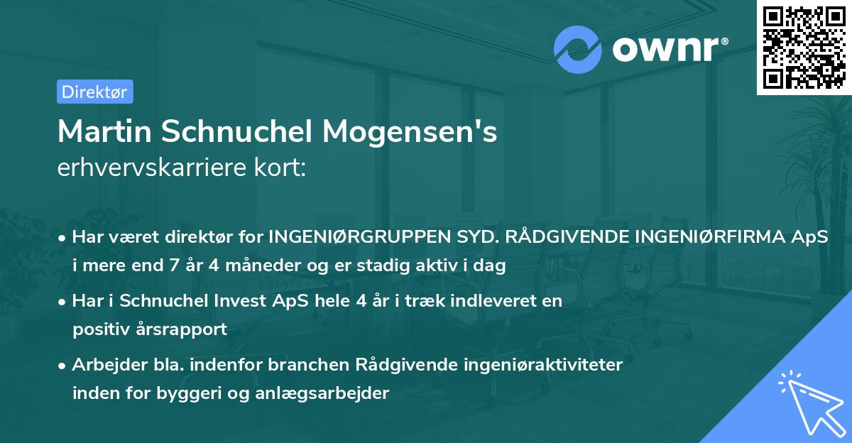 Martin Schnuchel Mogensen's erhvervskarriere kort