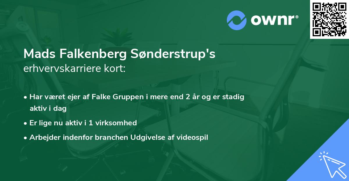 Mads Falkenberg Sønderstrup's erhvervskarriere kort
