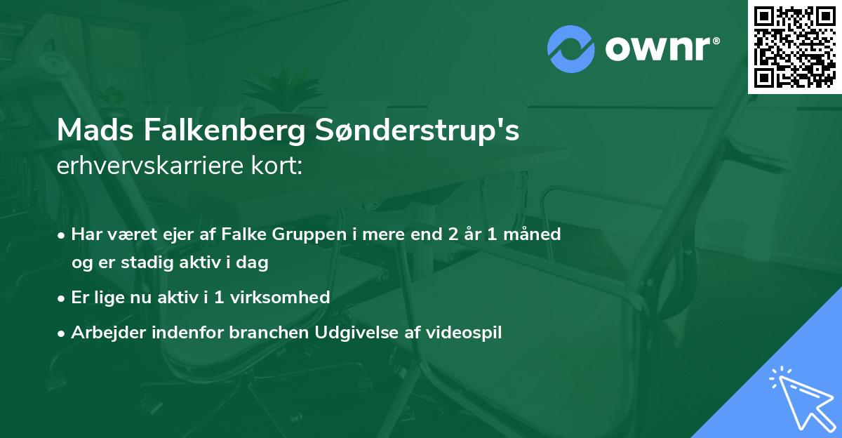 Mads Falkenberg Sønderstrup's erhvervskarriere kort