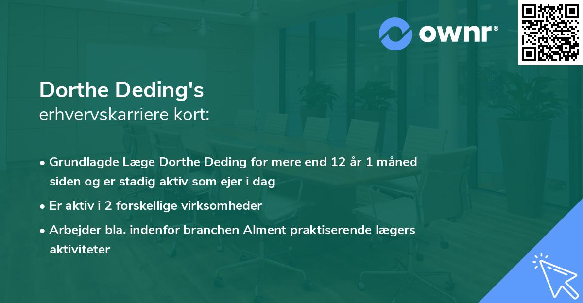 Dorthe Deding's erhvervskarriere kort