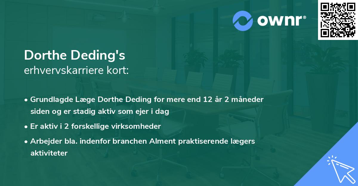 Dorthe Deding's erhvervskarriere kort