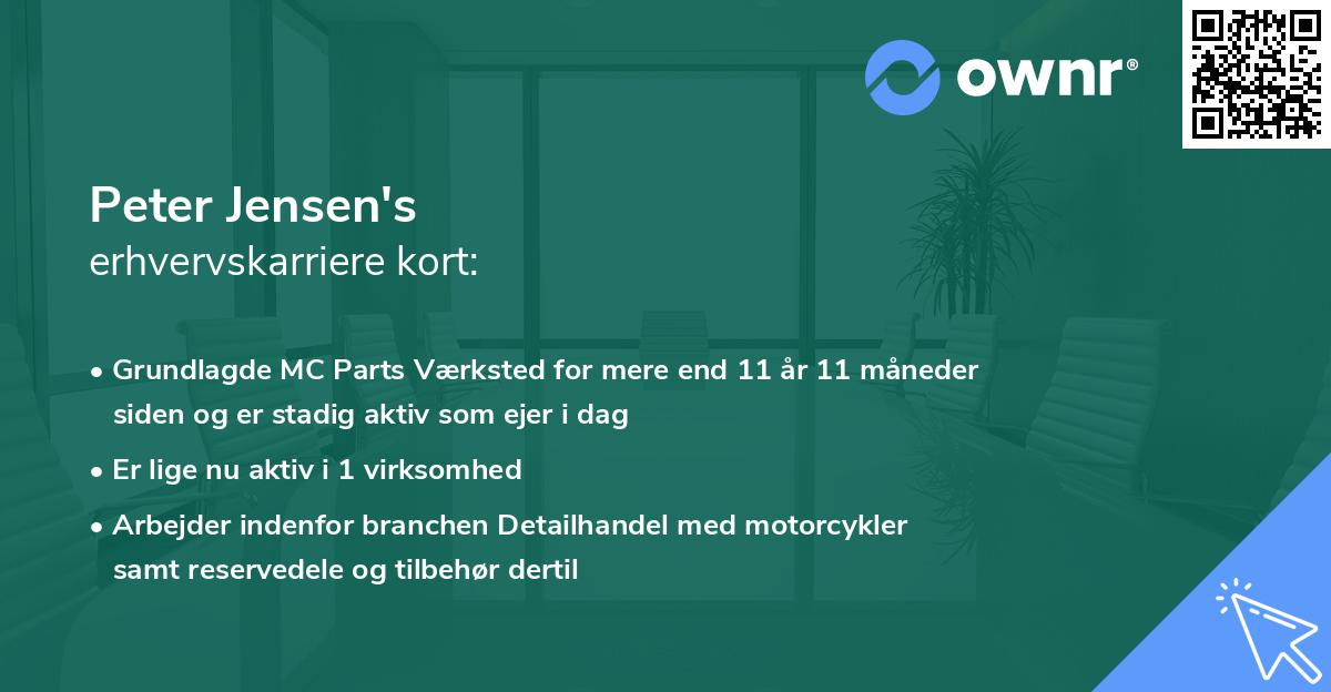 Peter Jensen's erhvervskarriere kort
