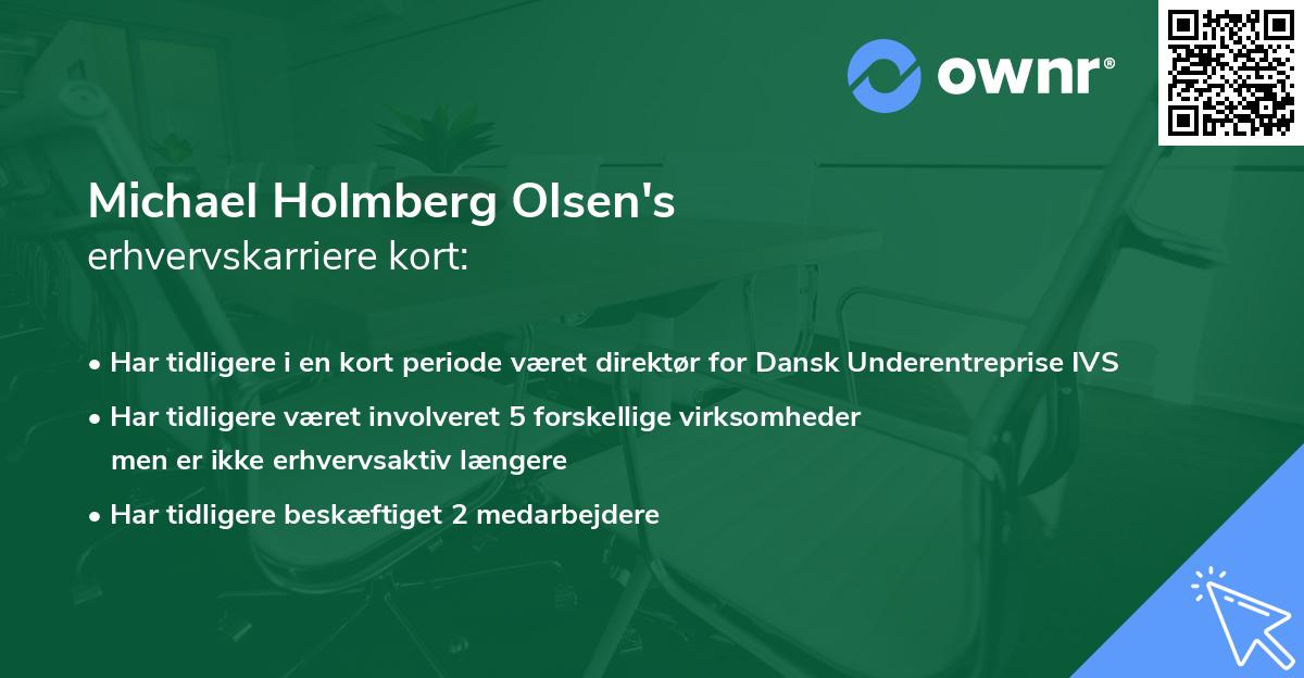 Michael Holmberg Olsen's erhvervskarriere kort