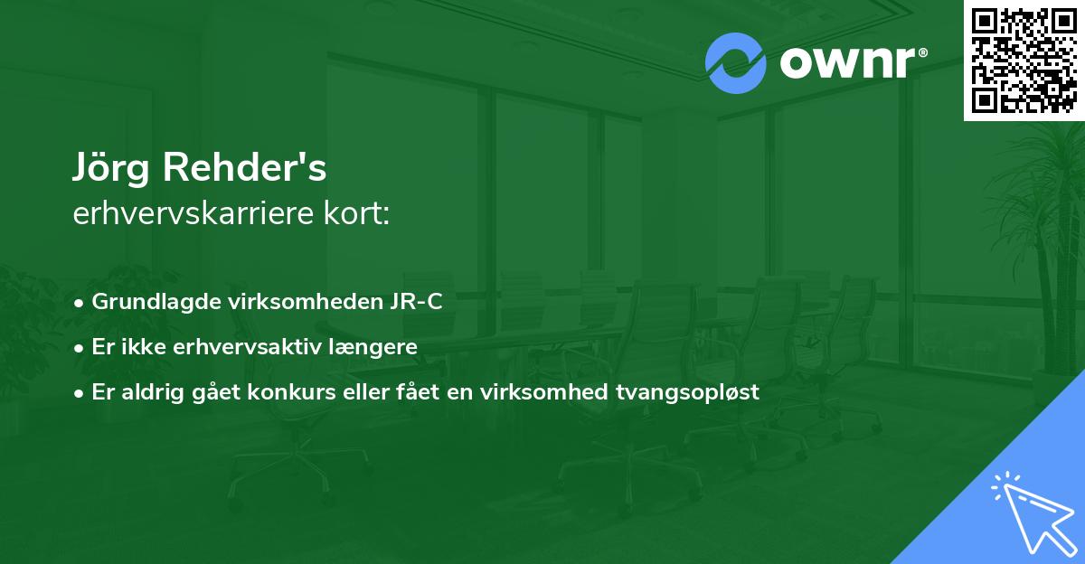 Jörg Rehder's erhvervskarriere kort