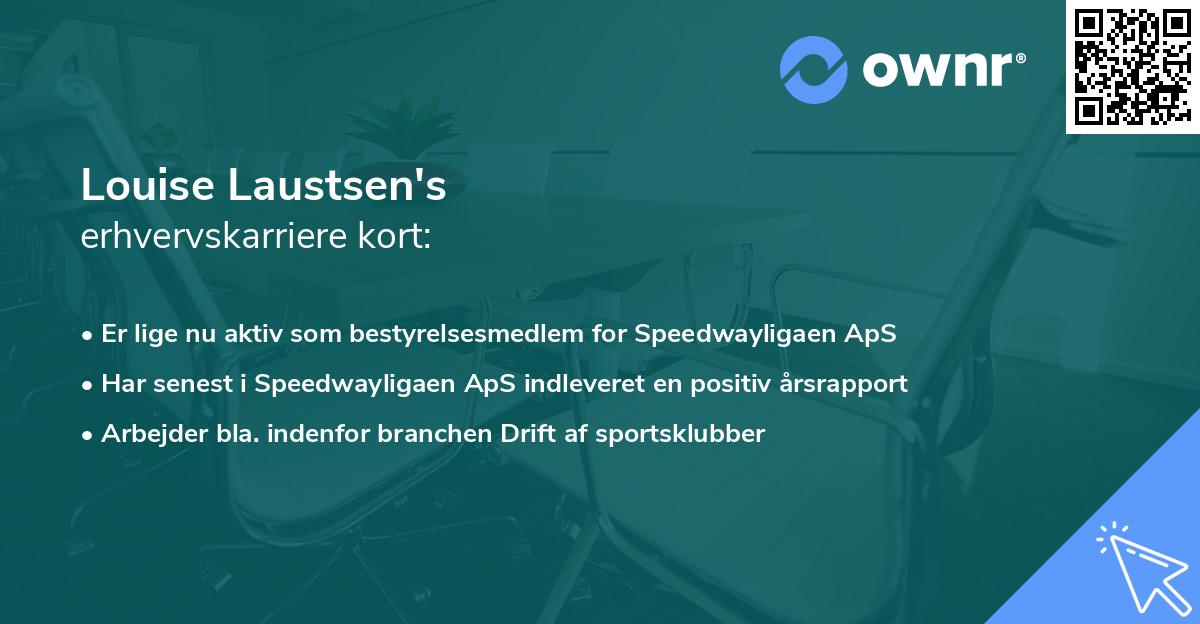 Louise Laustsen's erhvervskarriere kort