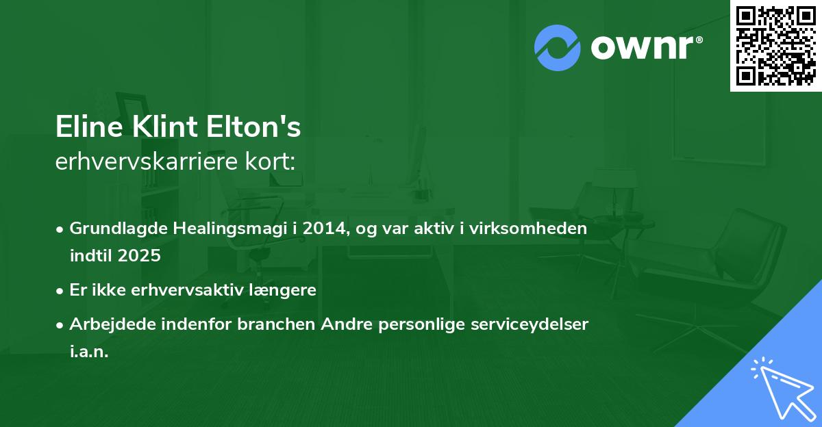 Eline Klint Elton's erhvervskarriere kort