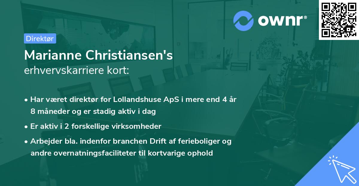 Marianne Christiansen's erhvervskarriere kort