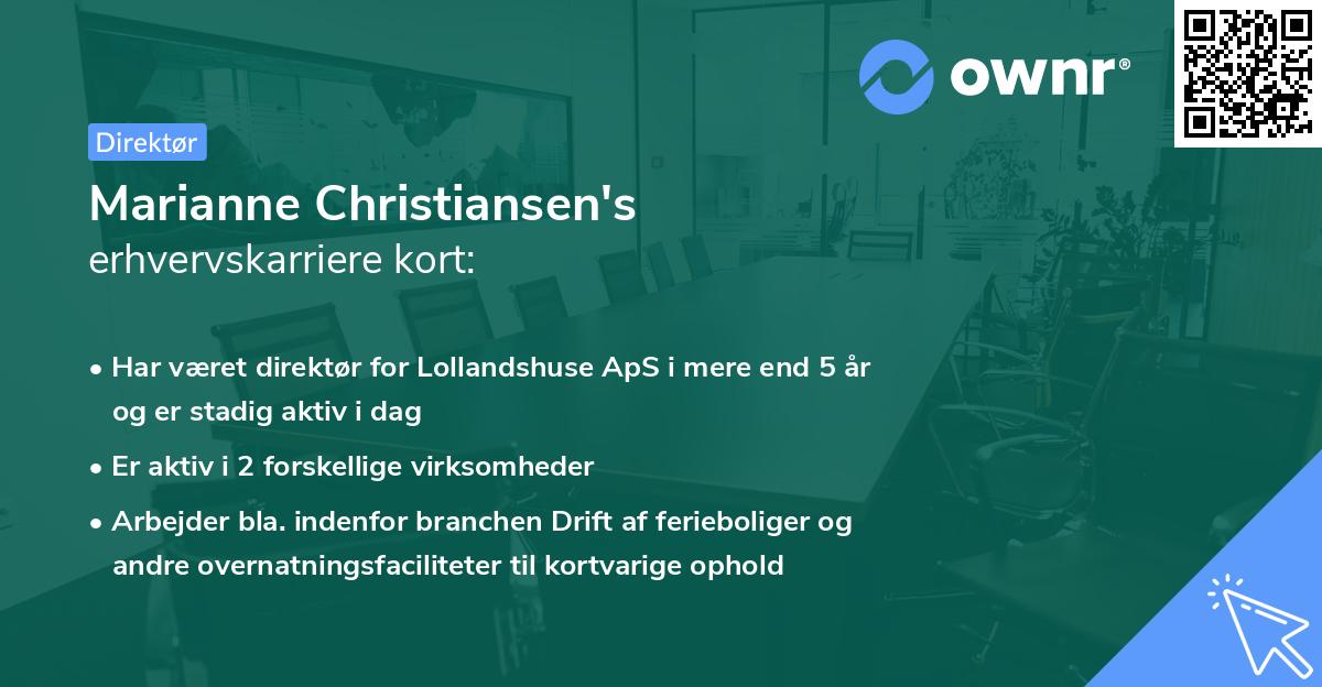 Marianne Christiansen's erhvervskarriere kort
