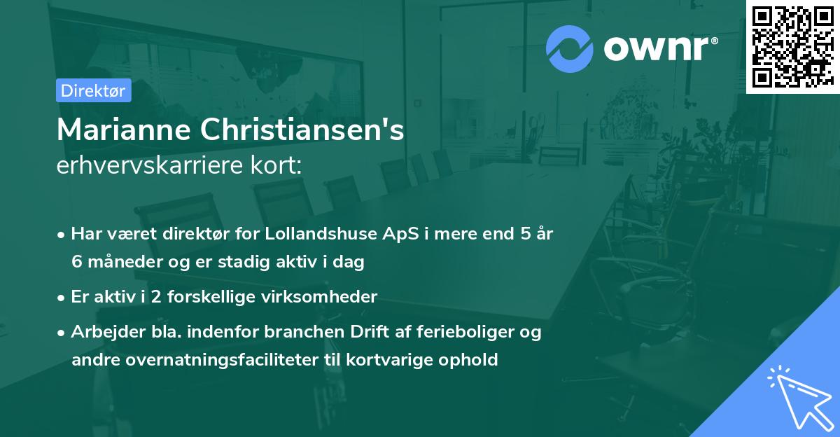 Marianne Christiansen's erhvervskarriere kort