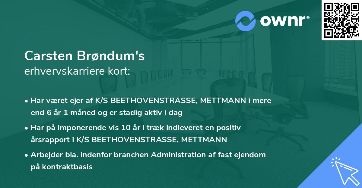 Carsten Brøndum's erhvervskarriere kort