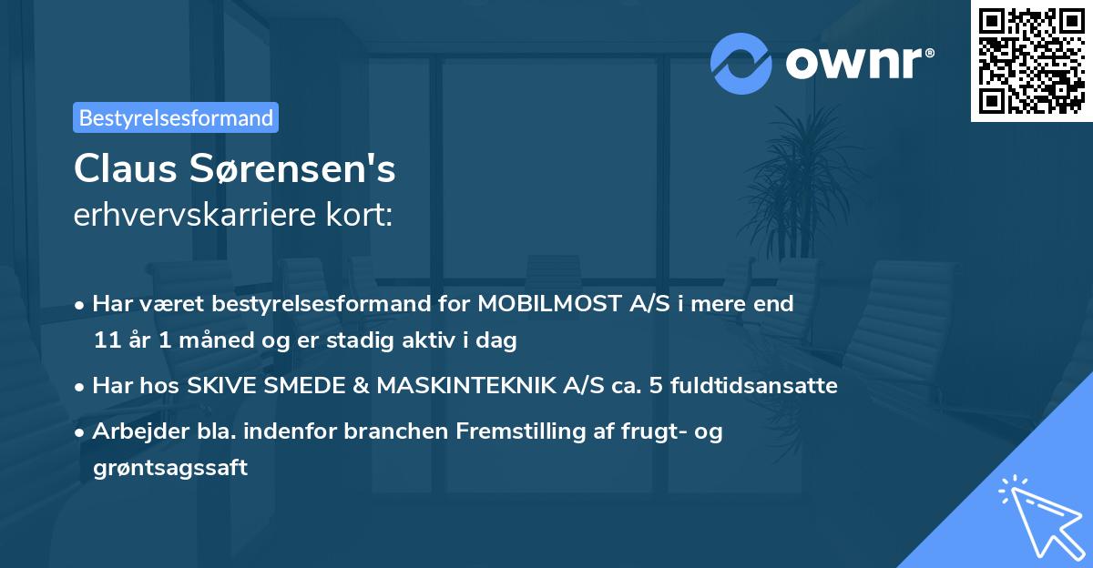Claus Sørensen's erhvervskarriere kort