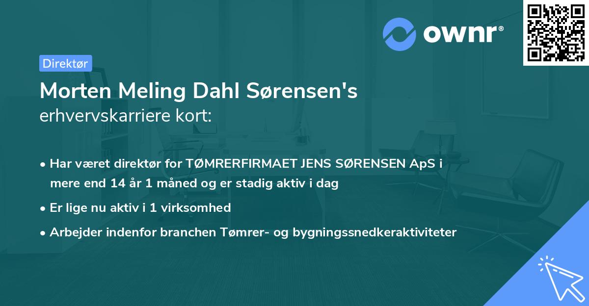 Morten Meling Dahl Sørensen's erhvervskarriere kort