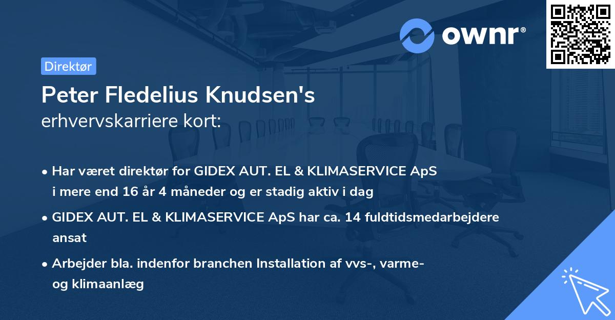 Peter Fledelius Knudsen's erhvervskarriere kort