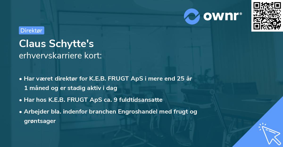 Claus Schytte's erhvervskarriere kort