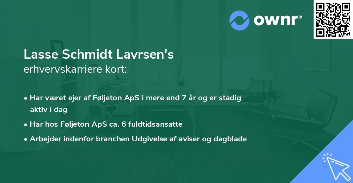Lasse Schmidt Lavrsen's erhvervskarriere kort
