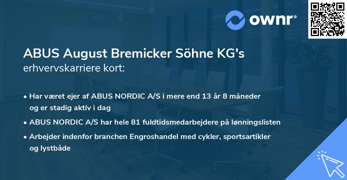 ABUS August Bremicker Söhne KG's erhvervskarriere kort