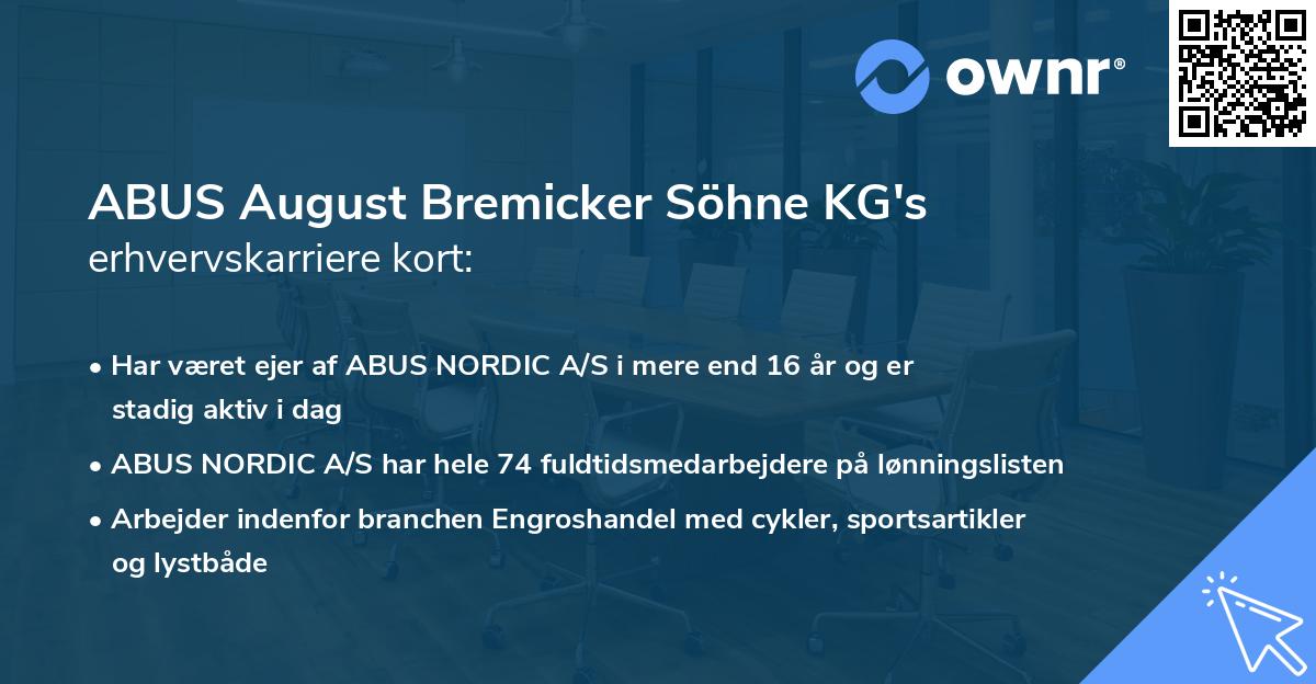 ABUS August Bremicker Söhne KG's erhvervskarriere kort
