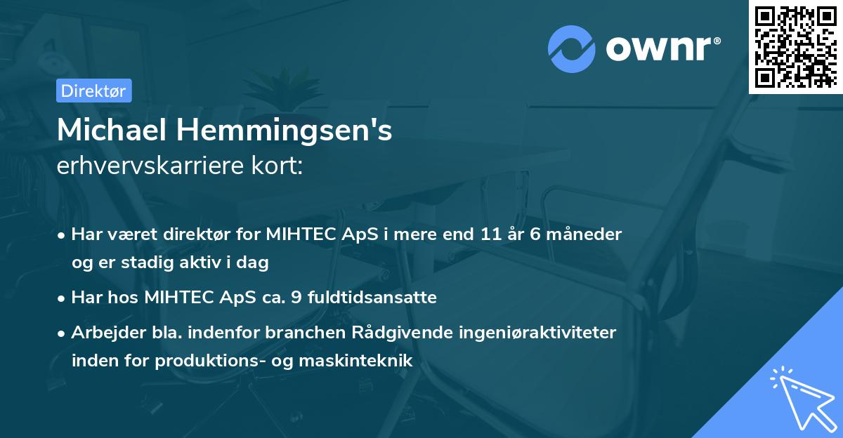 Michael Hemmingsen's erhvervskarriere kort