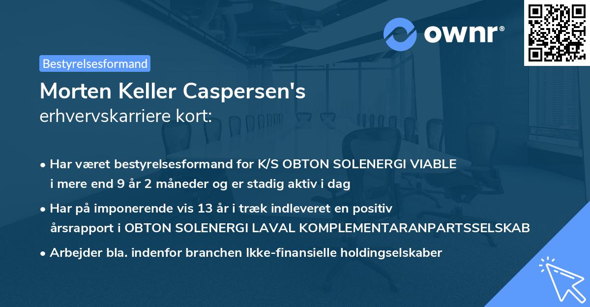 Morten Keller Caspersen's erhvervskarriere kort