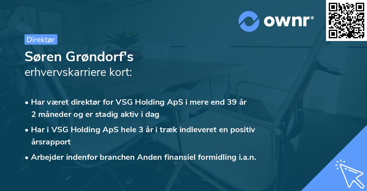 Søren Grøndorf's erhvervskarriere kort